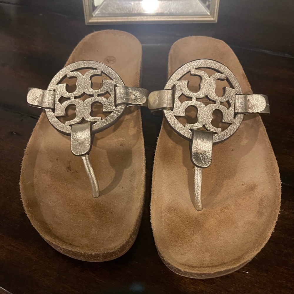 TORY BURCH MILLER CLOUD SANDAL SPARK GOLD/ NATURAL